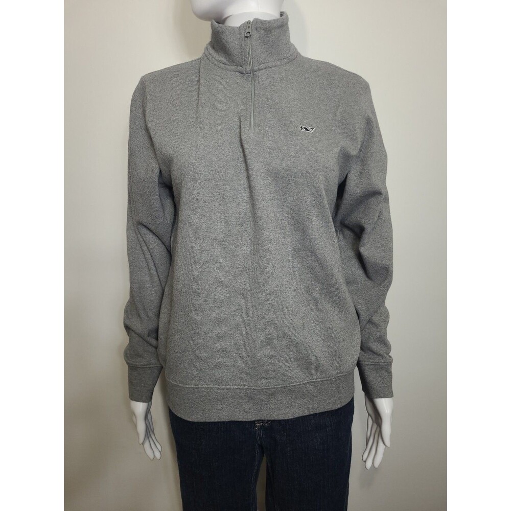 Vineyard Vines Shirt Womens Size Small  Gray 1/4 Zip 100% Cotton